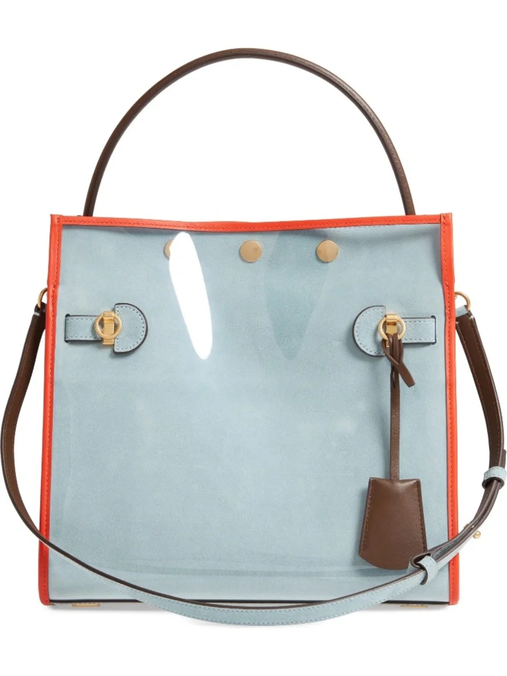 Tory Burch Lee Radziwill Satchel with Raincoat Bag Cover, Multi/Blue